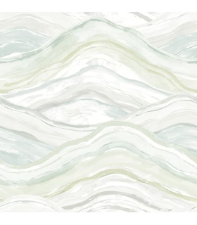 4121-26924 - Dorea Sea Green Striated Waves Wallpaper by A Street