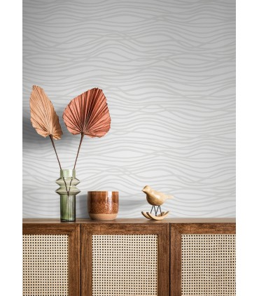 4121-72206 - Galyn White Pearlescent Wave Wallpaper by A Street