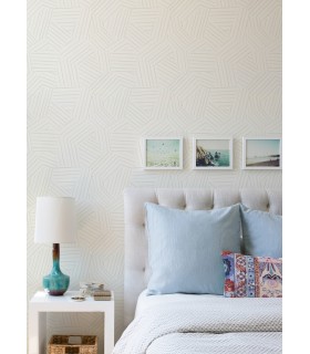 4121-26905 - Helene Pearl Geometric Lines Wallpaper by A Street