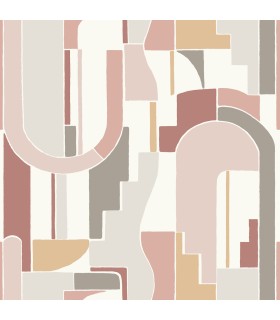 4121-72201 - Odele Blush Geometric Archways Wallpaper by A Street