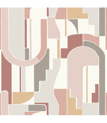 4121-72201 - Odele Blush Geometric Archways Wallpaper by A Street