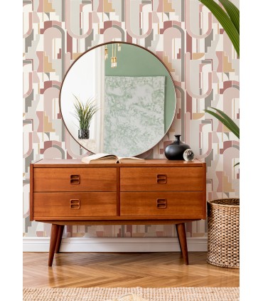 4121-72201 - Odele Blush Geometric Archways Wallpaper by A Street