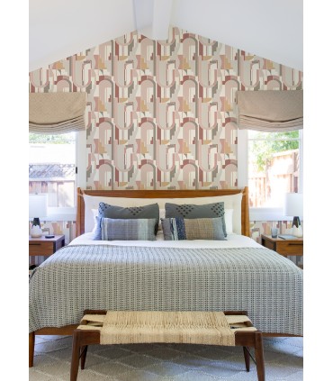 4121-72201 - Odele Blush Geometric Archways Wallpaper by A Street