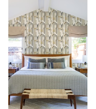 4121-72203 - Odele Honey Geometric Archways Wallpaper by A Street