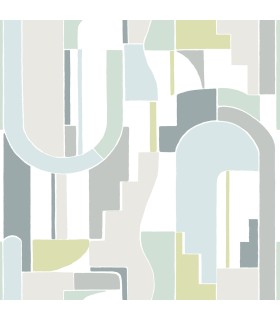 4121-72200 - Odele Sky Blue Geometric Archways Wallpaper by A Street