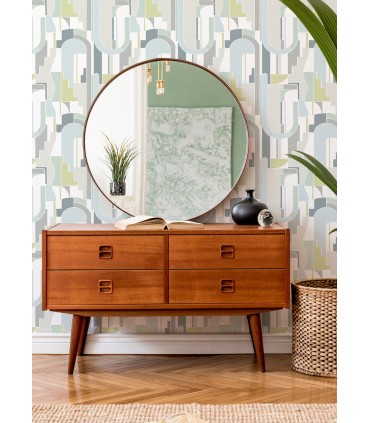 4121-72200 - Odele Sky Blue Geometric Archways Wallpaper by A Street