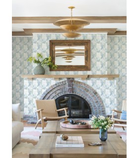4121-26946 - Perrin Blue Gem Geometric Wallpaper by A Street