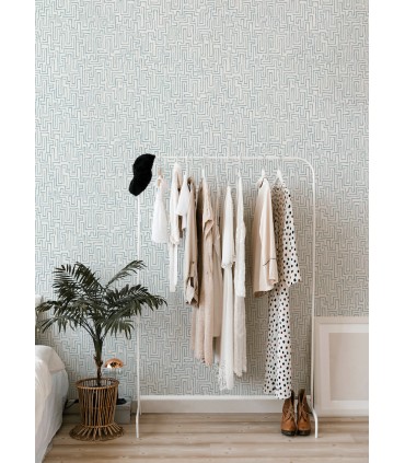 4121-25701 - Ramble Blue Geometric Wallpaper by A Street