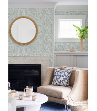 4121-25701 - Ramble Blue Geometric Wallpaper by A Street