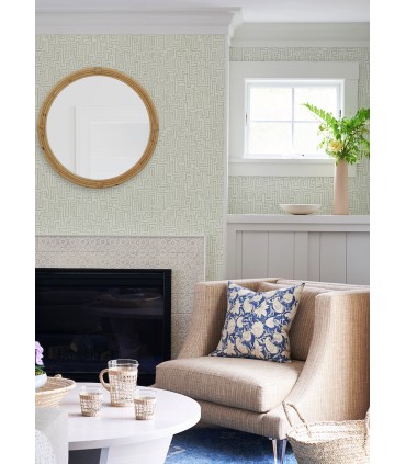 4121-25702 - Ramble Sage Geometric Wallpaper by A Street