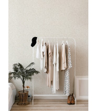 4121-26955 - Ramble Taupe Geometric Wallpaper by A Street