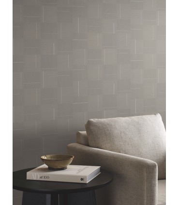 SI24903 - Taupe Geo Block Weave Wallpaper-Signature Textures 2