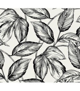 SC20000 - Beckett Sketched Leaves Wallpaper-Seabrook Summer House