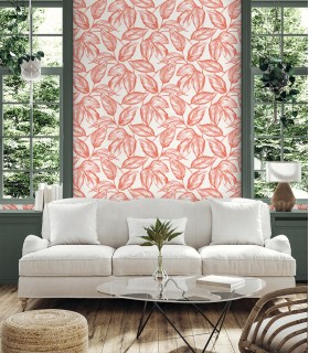 SC20001 - Beckett Sketched Leaves Wallpaper-Seabrook Summer House