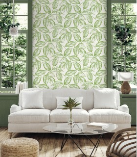 SC20004 - Beckett Sketched Leaves Wallpaper-Seabrook Summer House