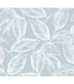 SC20022 - Beckett Sketched Leaves Wallpaper-Seabrook Summer House