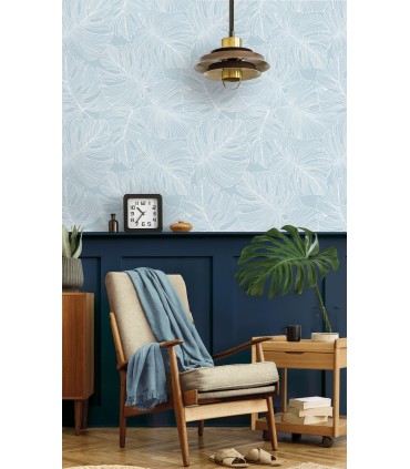 SC20202 - Tarra Monstera Leaf Wallpaper-Seabrook Summer House