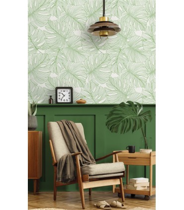 SC20204 - Tarra Monstera Leaf Wallpaper-Seabrook Summer House