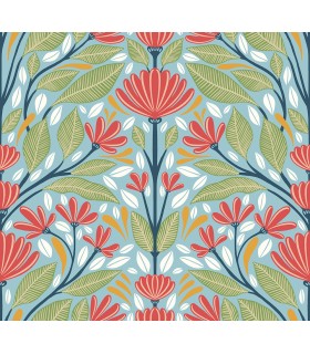 SC20604 - Carmela Folk Floral Wallpaper-Seabrook Summer House