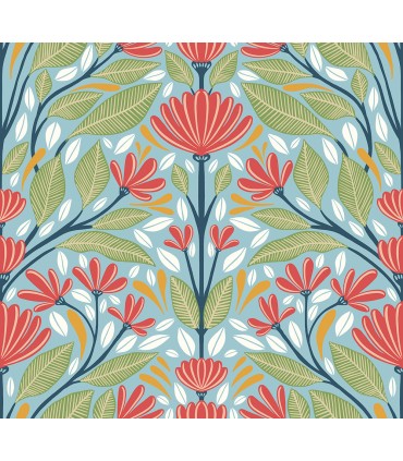 SC20604 - Carmela Folk Floral Wallpaper-Seabrook Summer House