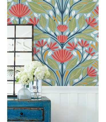 SC20604 - Carmela Folk Floral Wallpaper-Seabrook Summer House