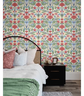 SC20601 - Carmela Folk Floral Wallpaper-Seabrook Summer House