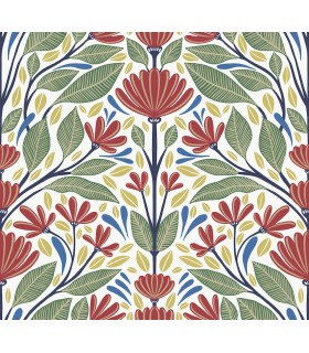 SC20601 - Carmela Folk Floral Wallpaper-Seabrook Summer House