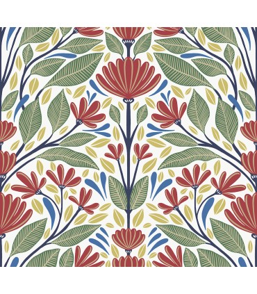 SC20601 - Carmela Folk Floral Wallpaper-Seabrook Summer House