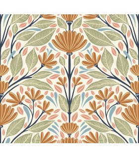 SC20606 - Carmela Folk Floral Wallpaper-Seabrook Summer House