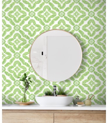 SC21304 - Talia Botanical Medallion Wallpaper-Seabrook Summer House
