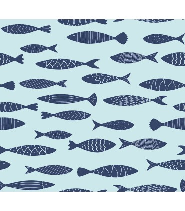 SC21502 - Bay Fish Wallpaper-Seabrook Summer House