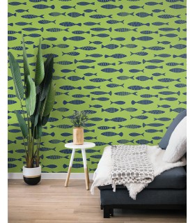 SC21504 - Bay Fish Wallpaper-Seabrook Summer House