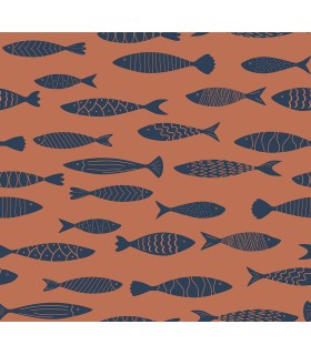 SC21506 - Bay Fish Wallpaper-Seabrook Summer House