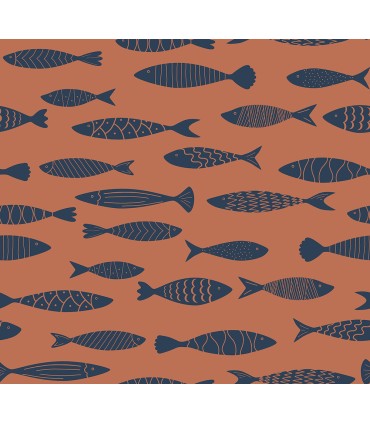 SC21506 - Bay Fish Wallpaper-Seabrook Summer House
