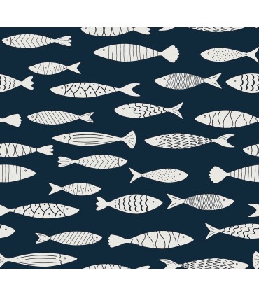 SC21512 - Bay Fish Wallpaper-Seabrook Summer House
