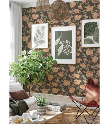 4143-34026 - Bernadina Black Rosebush Wallpaper-Botanica