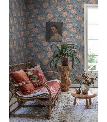 4143-34025 - Bernadina Blue Rosebush Wallpaper-Botanica