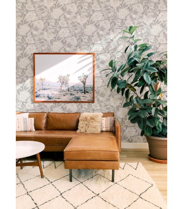 4143-34021 - Bernadina Grey Rosebush Wallpaper-Botanica