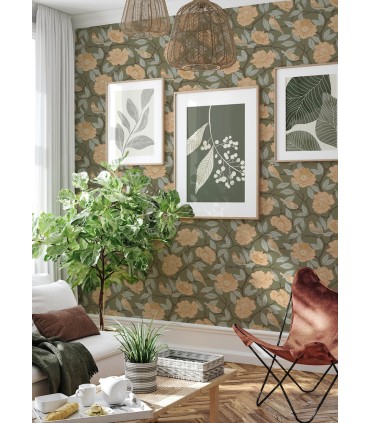 4143-34024 - Bernadina Moss Rosebush Wallpaper-Botanica