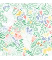 4143-22007 - Brittsommar Light Green Woodland Floral Wallpaper-Botanica