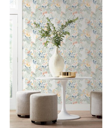 4143-22005 - Brittsommar Seafoam Woodland Floral Wallpaper-Botanica