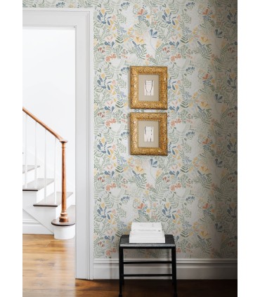 4143-22005 - Brittsommar Seafoam Woodland Floral Wallpaper-Botanica