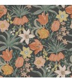4143-34031 - Cecilia Black Tulip and Daffodil Wallpaper-Botanica