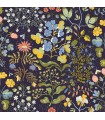 4143-22002 - Groh Dark Blue Floral Wallpaper-Botanica
