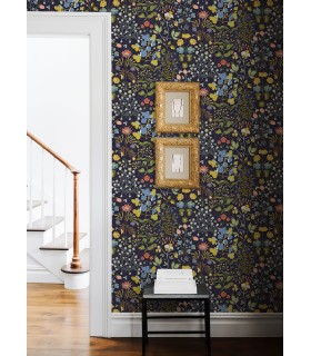 4143-22002 - Groh Dark Blue Floral Wallpaper-Botanica