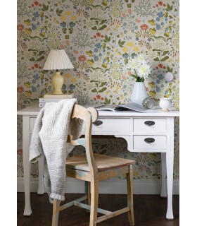 4143-22001 - Groh Green Floral Wallpaper-Botanica