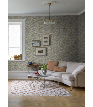 4143-22013 - Hava Coral Meadow Flowers Wallpaper-Botanica