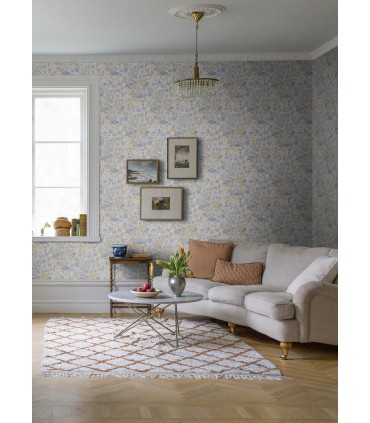 4143-22010 - Hava Light Blue Meadow Flowers Wallpaper-Botanica