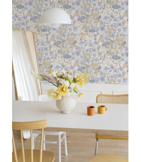 4143-22010 - Hava Light Blue Meadow Flowers Wallpaper-Botanica