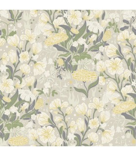 4143-22012 - Hava Yellow Meadow Flowers Wallpaper-Botanica